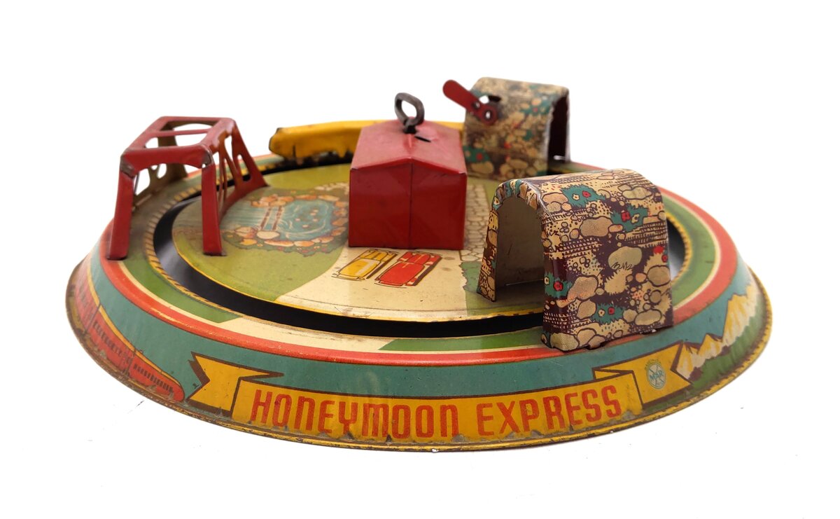 Marx Vintage Tin Litho "Honeymoon Express" Wind-up Toy