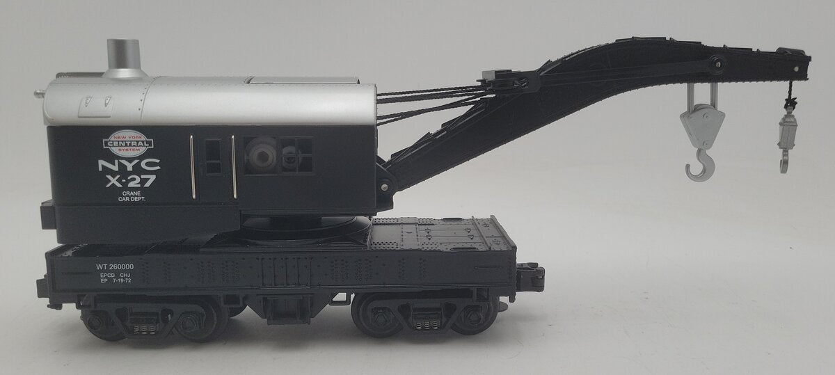 MTH 30-7910 O Gauge New York Central Operating Crane Car X-27 LN/Box