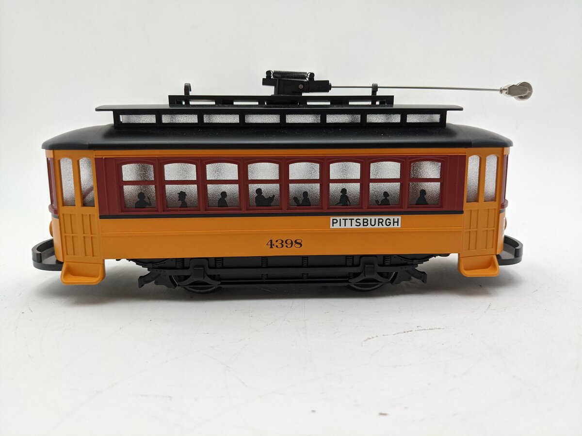 MTH 30-5177 O Pittsburgh RailKing Bump-n-Go Trolley #4398 EX