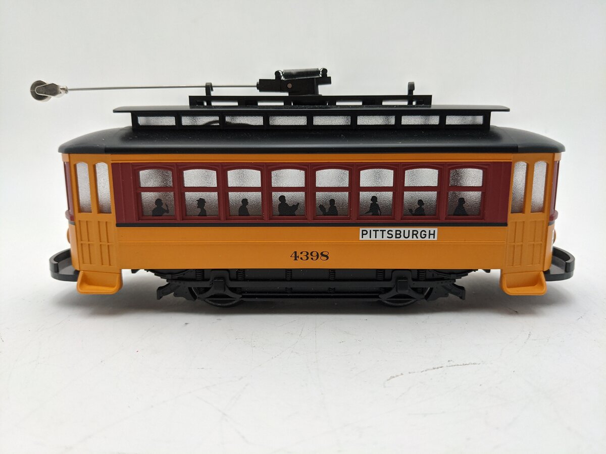 MTH 30-5177 O Pittsburgh RailKing Bump-n-Go Trolley #4398 EX