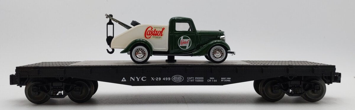Lionel 6-17538 O Gauge New York Central Flatcar w/Castrol Ford Tow Truck EX/Box