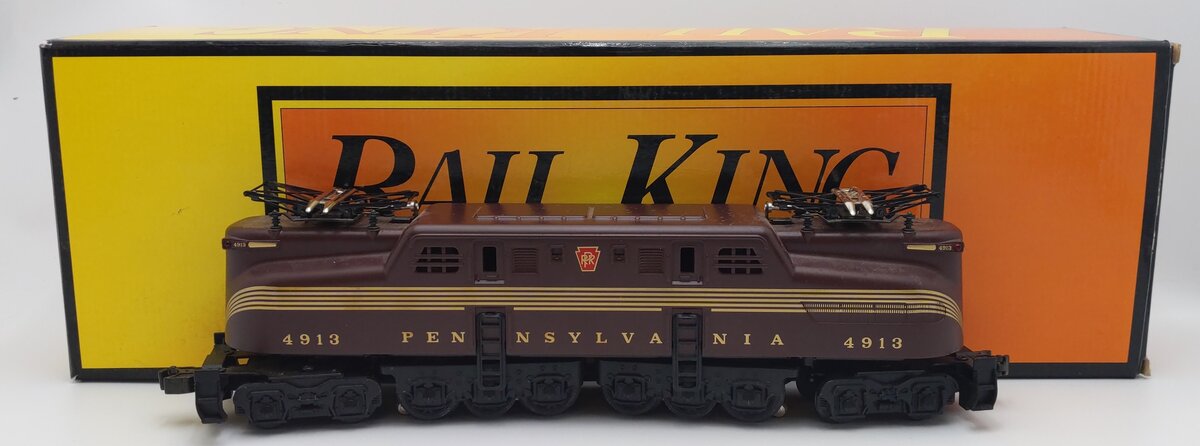 MTH 30-2501 O Gauge Pennsylvania Tuscan 5 Stripe GG-1 Electric Locomotive #4913 EX/Box