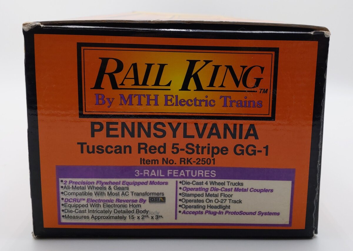 MTH 30-2501 O Gauge Pennsylvania Tuscan 5 Stripe GG-1 Electric Locomotive #4913 EX/Box