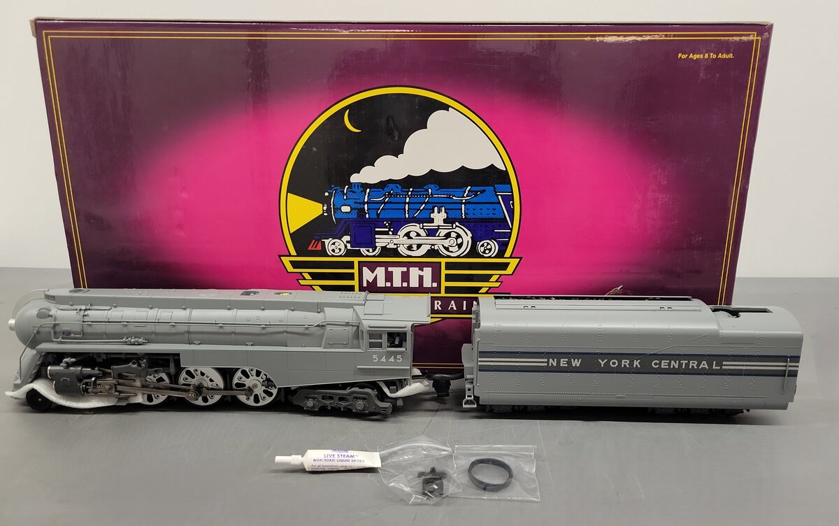MTH 20-3045-1 O New York Central Dreyfuss Hudson Steam Loco & Tender w/PS2 #5445 EX/Box