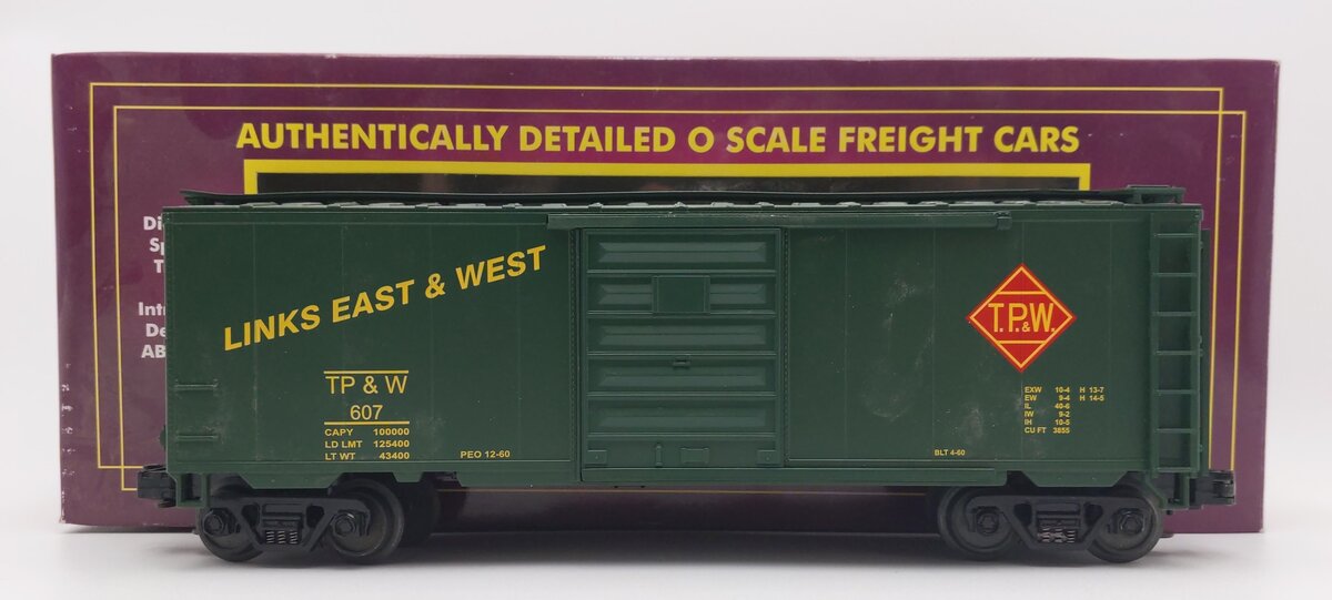 MTH 20-90025A O Gauge Toledo, Peoria & Western Boxcar #607 EX/Box