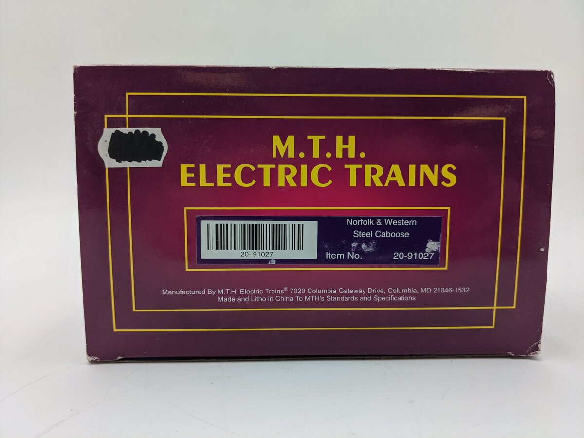 MTH 20-91027 O Gauge Norfolk & Western Steel Caboose #562720 EX/Box
