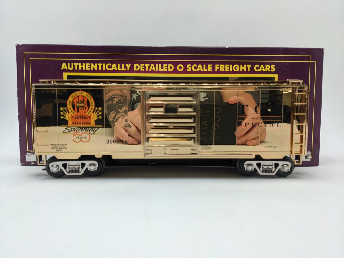MTH 20-93190 O Gauge TCA 50th Anniversary 18k Gold Box Car EX/Box