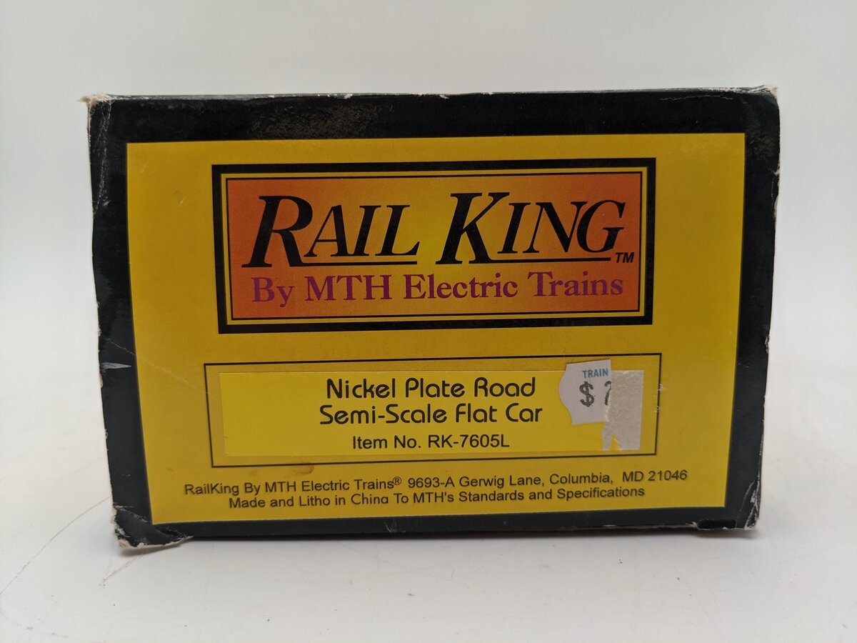 MTH 30-7605 O Gauge Nickel Plate Road Semi-Scale Flatcar #6753 EX/Box