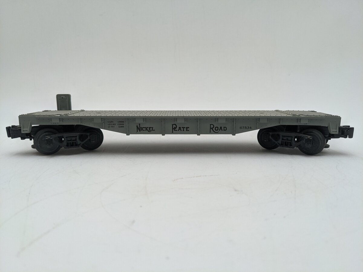 MTH 30-7605 O Gauge Nickel Plate Road Semi-Scale Flatcar #6753 EX/Box