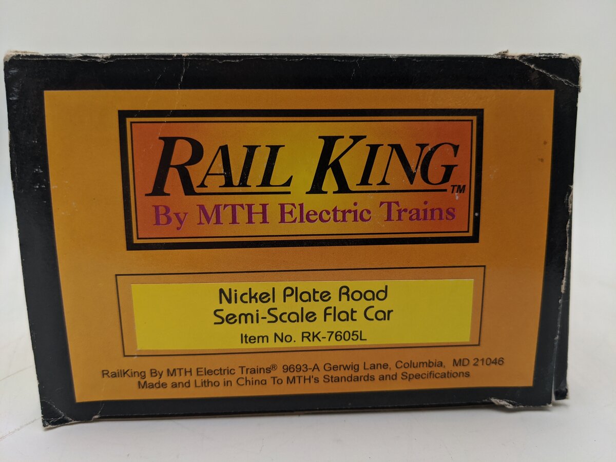 MTH 30-7605 O Gauge Nickel Plate Road Semi-Scale Flatcar #6753 EX/Box