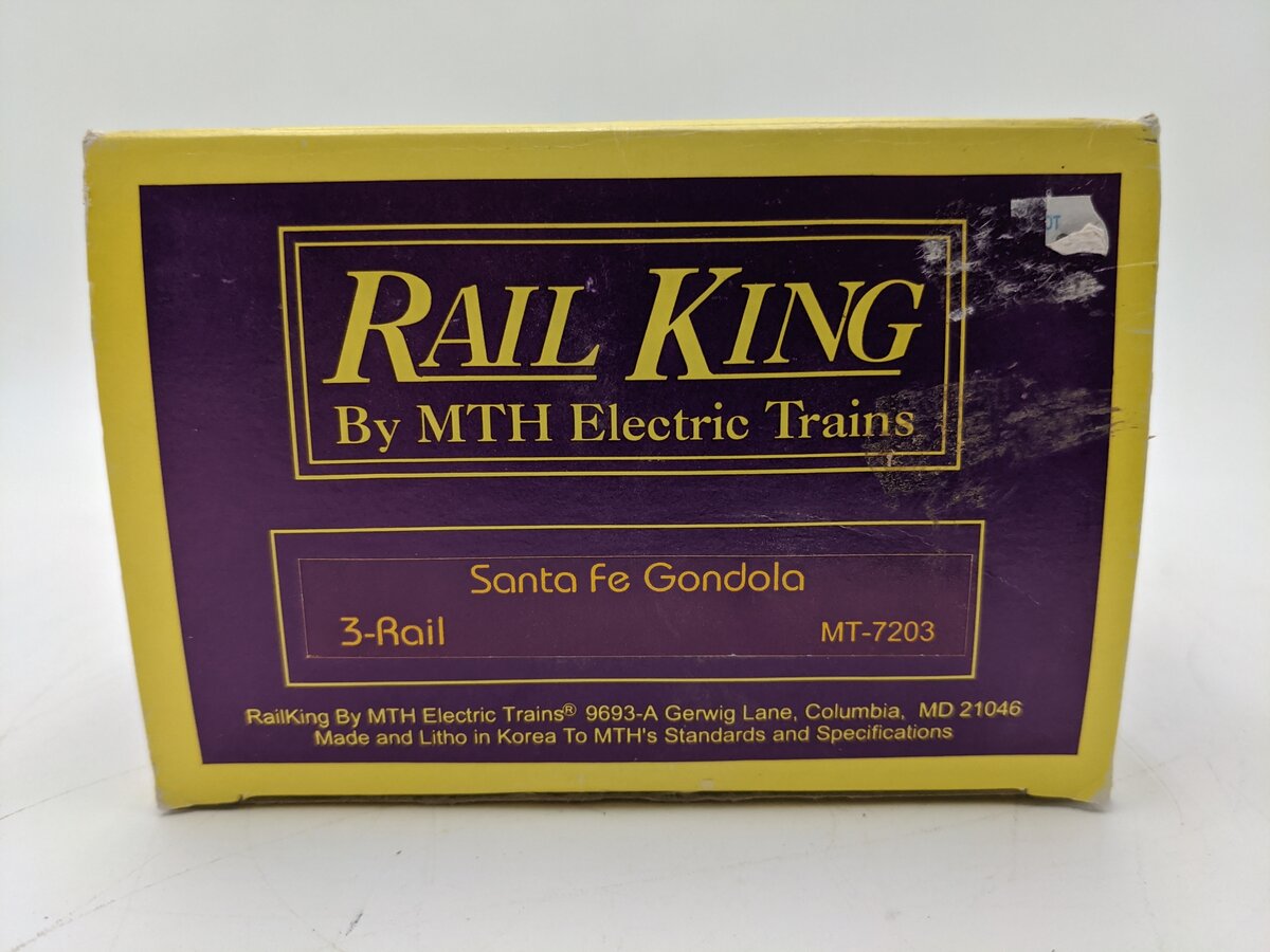 MTH 20-7203 O Gauge A.T. Santa Fe Gondola Car #166593 EX/Box
