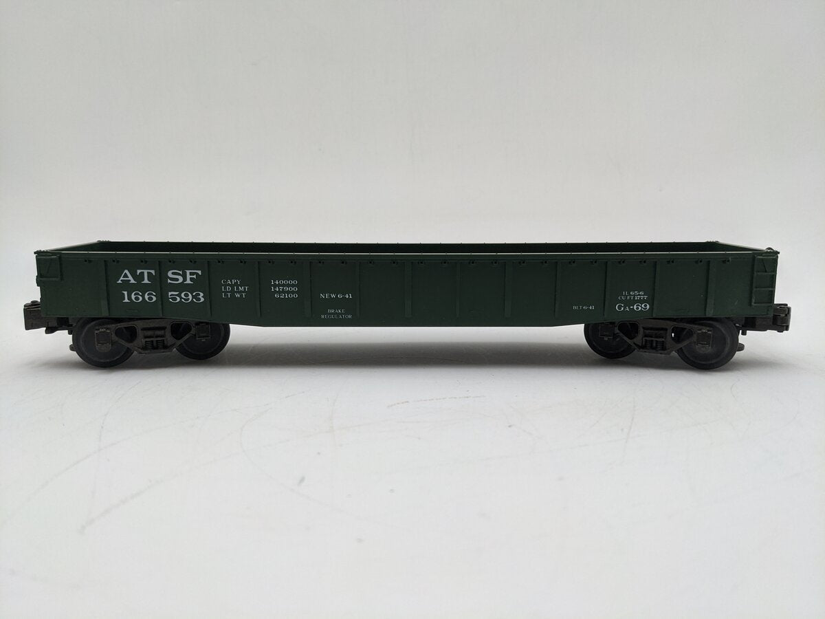 MTH 20-7203 O Gauge A.T. Santa Fe Gondola Car #166593 EX/Box