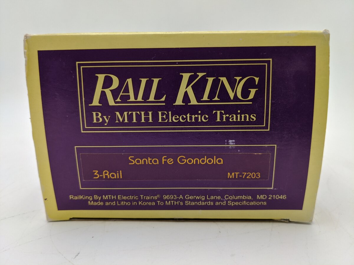 MTH 20-7203 O Gauge A.T. Santa Fe Gondola Car #166593 EX/Box