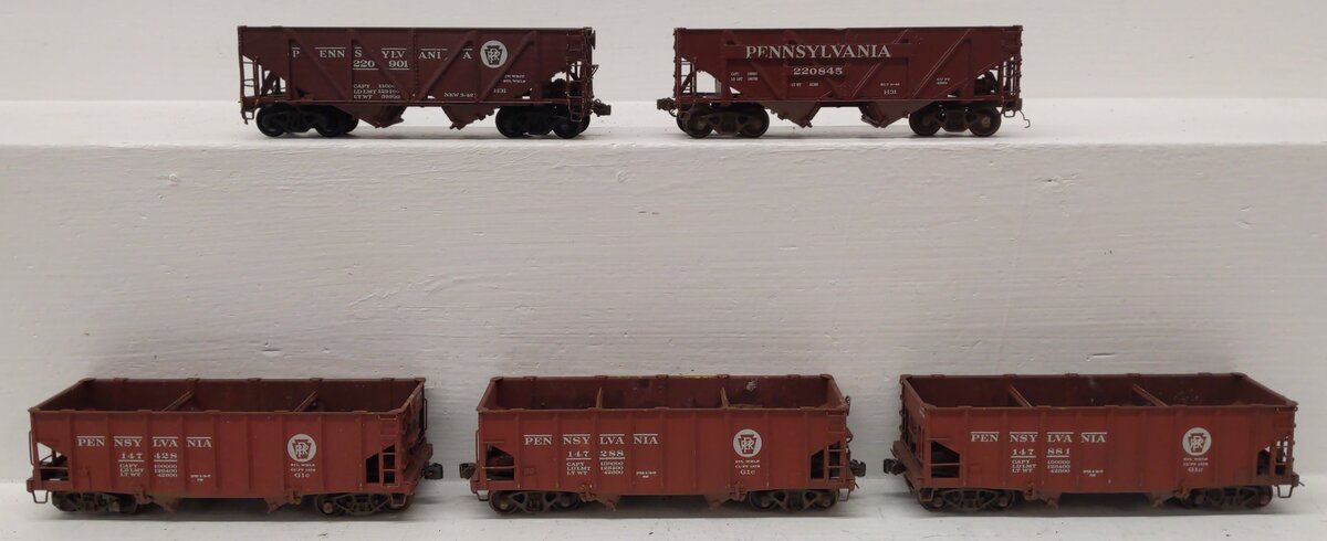 HO Scale Assorted BRASS CUSTOM Hopper Cars: 220845, 147288, 147428, 147881 [5]