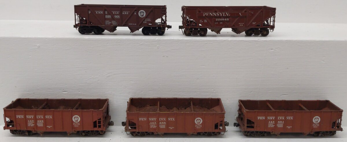 HO Scale Assorted BRASS CUSTOM Hopper Cars: 220845, 147288, 147428, 147881 [5]