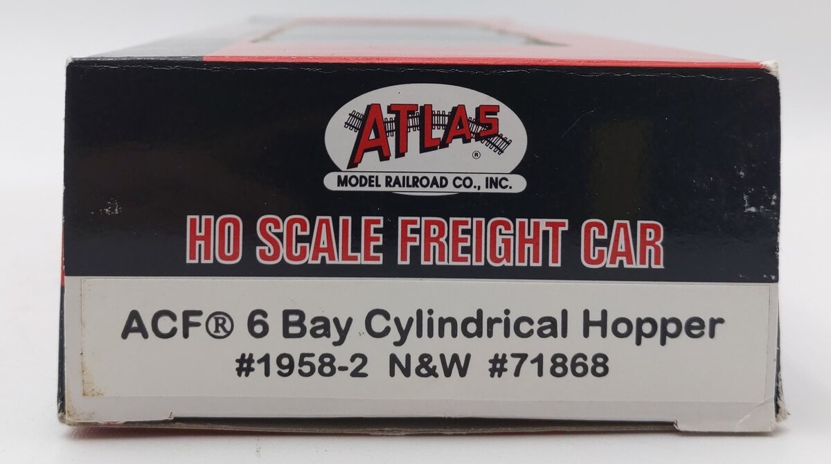 Atlas 1958-2 HO Scale Norfolk & Western ACF 6 Bay Cylindrical Hopper #71868 EX/Box