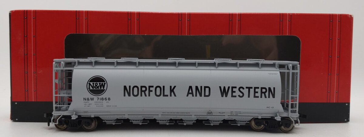 Atlas 1958-2 HO Scale Norfolk & Western ACF 6 Bay Cylindrical Hopper #71868 EX/Box