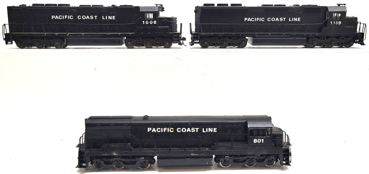 HO Scale Assorted Pacific Coast Line Diesel Locomotives: 801, 1008, 1419 [3] EX