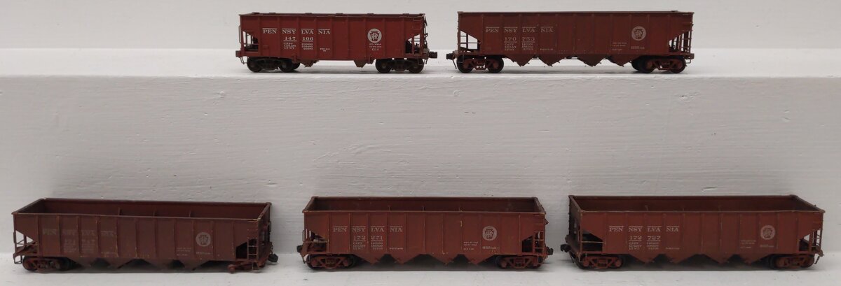 HO Scale Assorted BRASS CUSTOM Hopper Cars: 147106, 171747, 172271, 172727 [5]