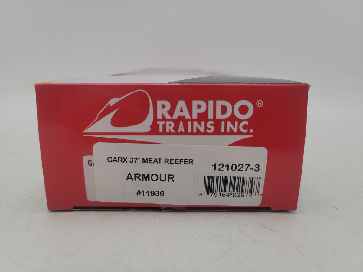 Rapido Trains 121027-3 HO Armour ARLX General American 37' Wood Meat Reefer EX/Box