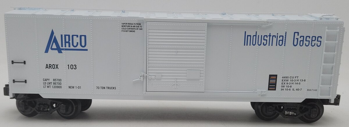K-Line K761-8013 O Gauge Airco Boxcar #103 with Interior Aluminum Tank EX/Box