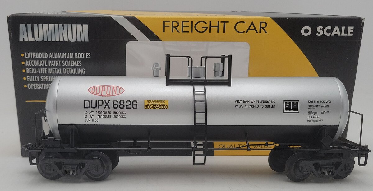 K-Line K6341-8012 O Gauge Dupont Single Dome Tank Car #6826 EX/Box