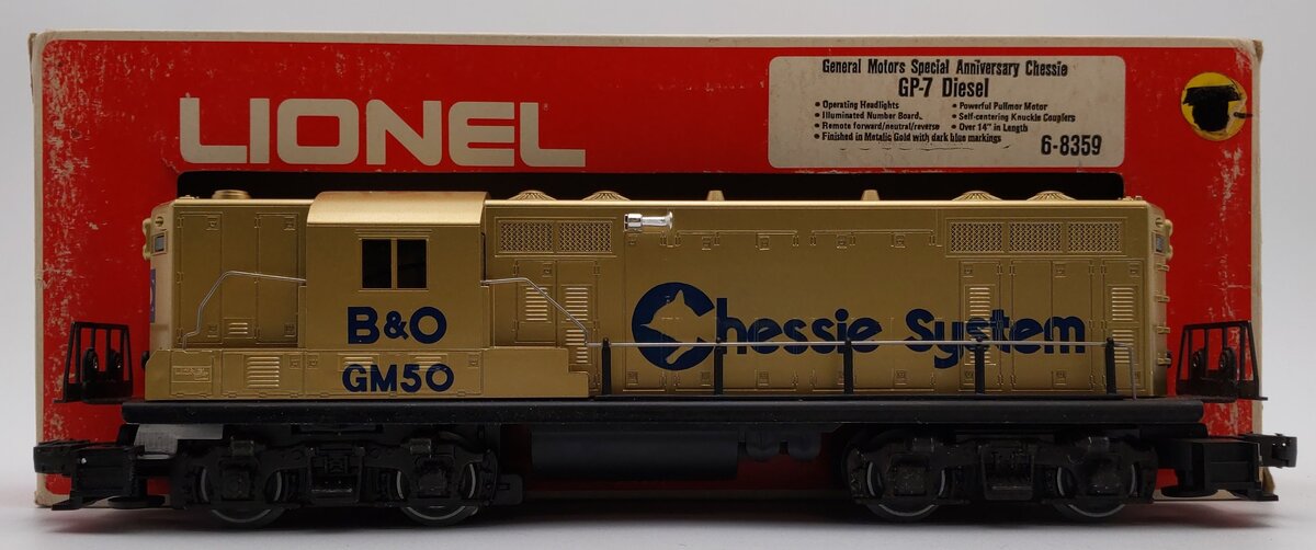 Lionel 6-8359 O Gauge Chessie System GM Gold GP7 Diesel Engine EX/Box