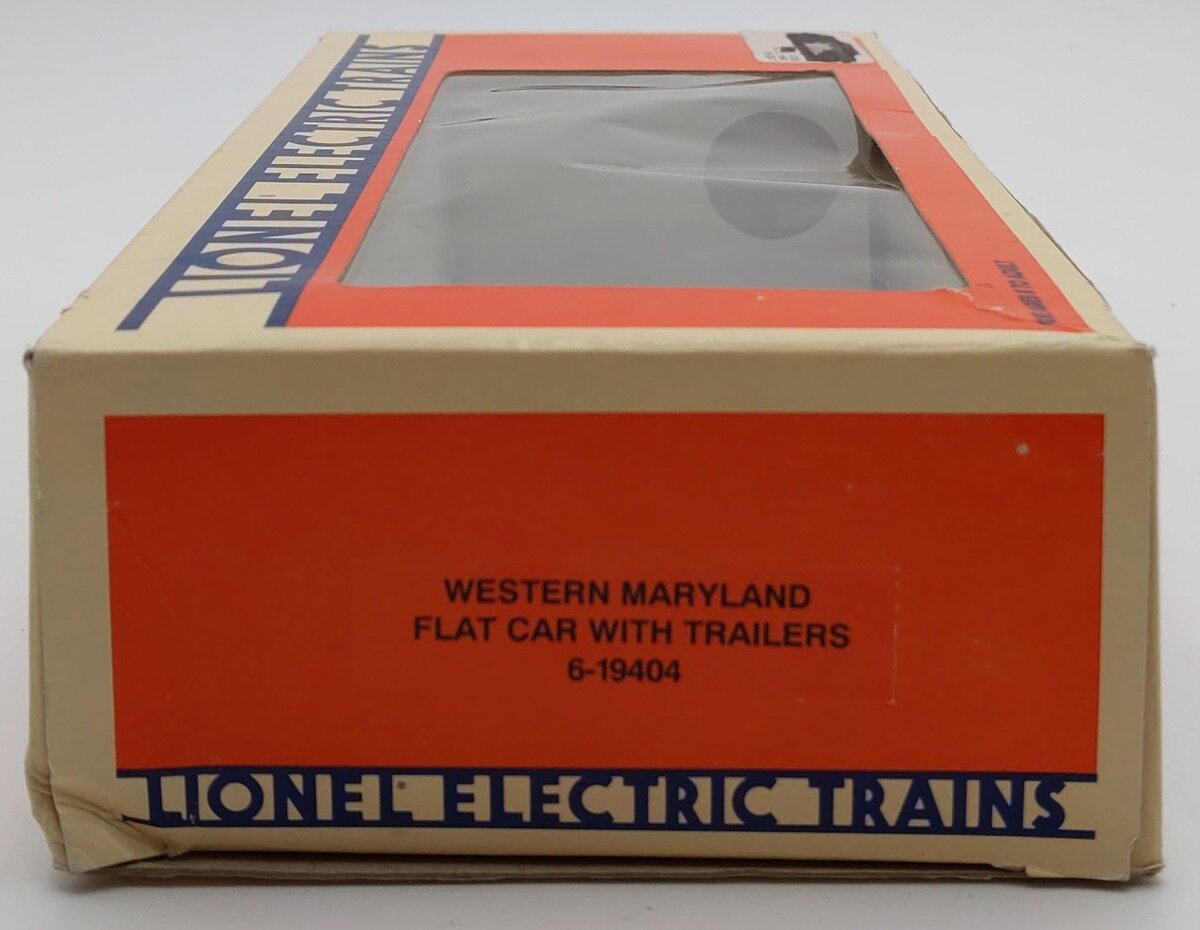 Lionel 6-19404 O Gauge Western Maryland Flatcar with Trailers #19404 LN/Box
