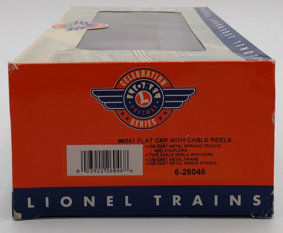 Lionel 6-26046 O Gauge PWC Flatcar w/Cable Reels #6561 LN/Box
