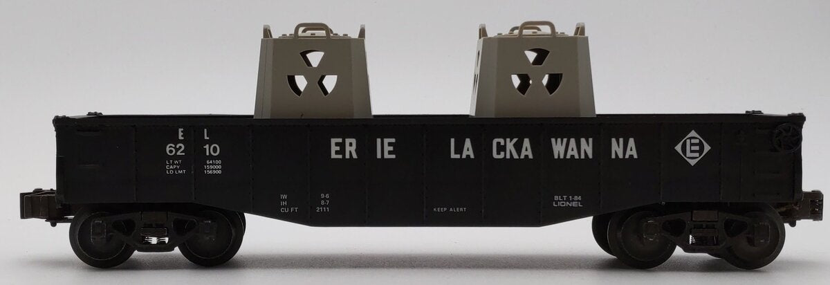 Lionel 6-6210 O Gauge Erie Lackawanna Gondola w/ Radioactive Containers EX/Box