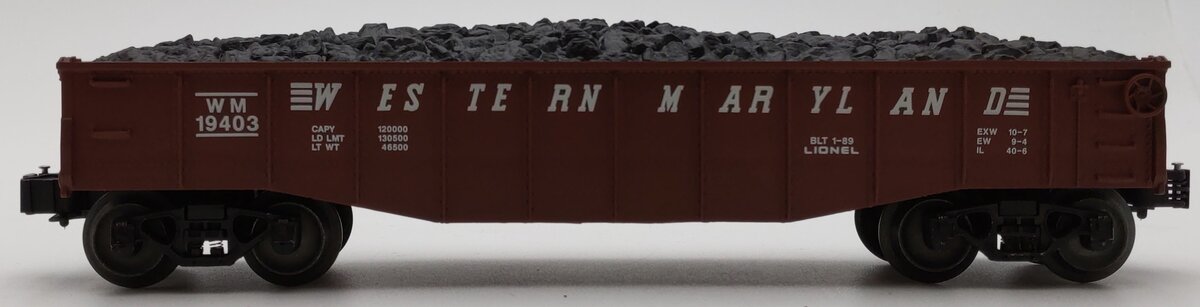 Lionel 6-19403 O Gauge Western Maryland Gondola with Coal Load #19403 LN/Box