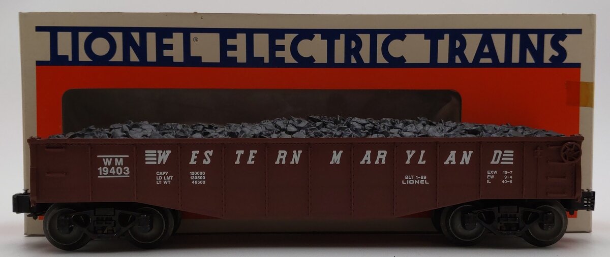 Lionel 6-19403 O Gauge Western Maryland Gondola with Coal Load #19403 LN/Box