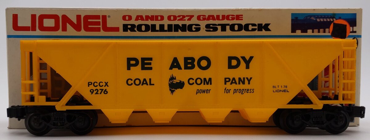 Lionel 6-9276 O Gauge Peabody 4-Bay Hopper EX/Box
