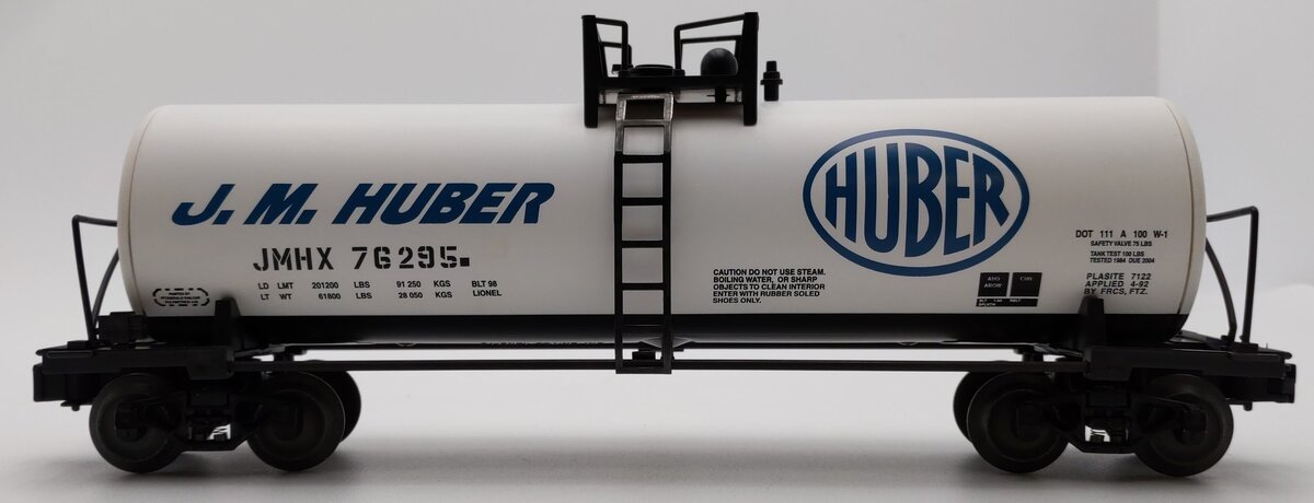 Lionel 6-17913 O Gauge JM Huber Unibody Tank Car #76295 EX/Box