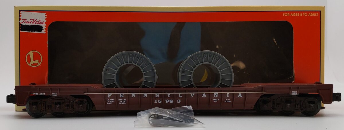 Lionel 6-16983 O Gauge Pennsylvania F-9 Well Car w/Cable Reels #16983 LN/Box