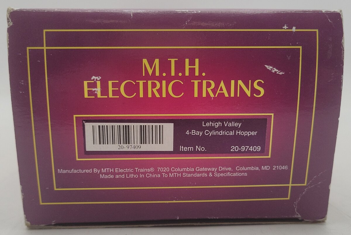 MTH 20-97409 O Lehigh Valley 4-Bay Cylindrical Hopper #50339 EX/Box