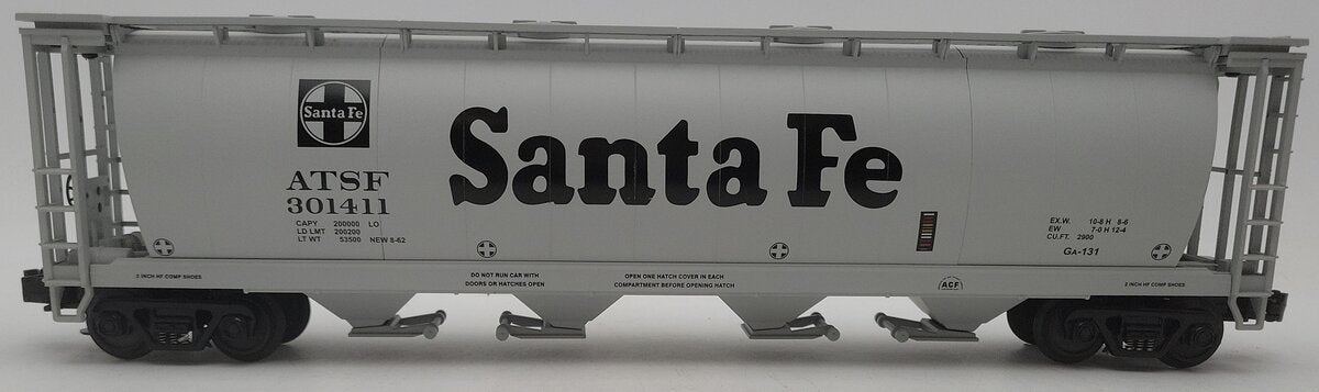 MTH 20-97421 Santa Fe 4-Bay Cylindrical Hopper #301411 EX/Box