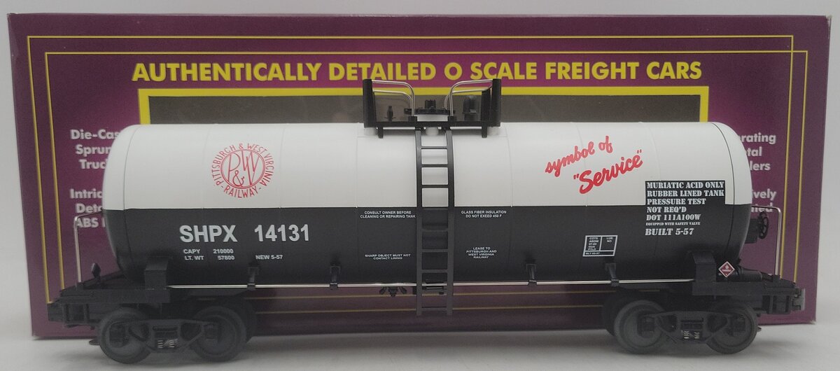 MTH 20-96028 O Gauge Pittsburgh & West Virginia Tank Car #14131 EX/Box