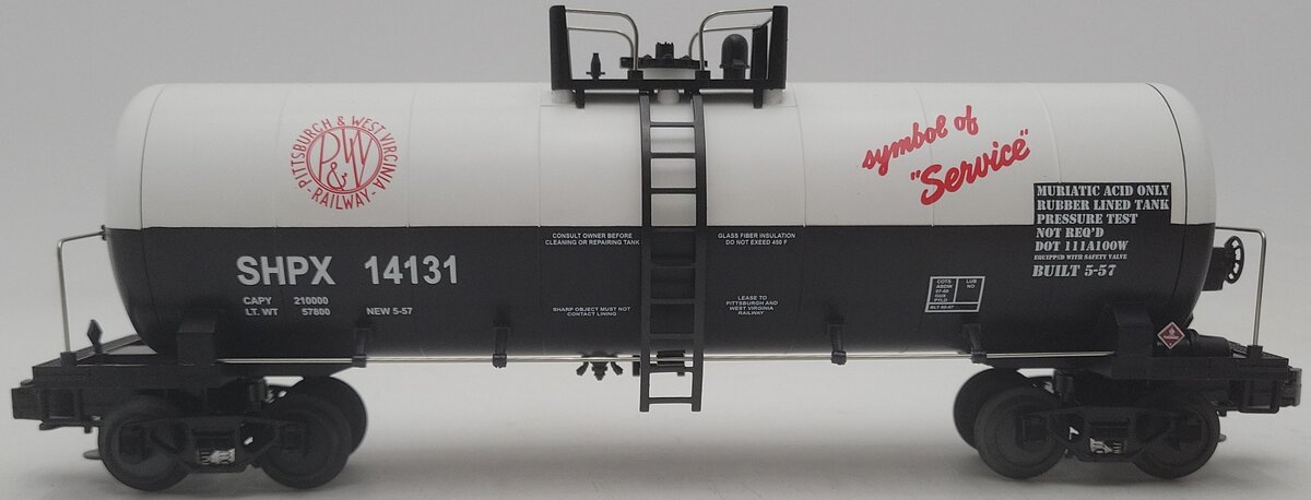 MTH 20-96028 O Gauge Pittsburgh & West Virginia Tank Car #14131 EX/Box