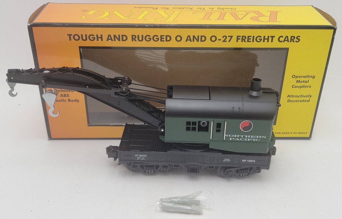 MTH 30-7911 O Gauge Northern Pacific Operating Crane Car #10970 EX/Box