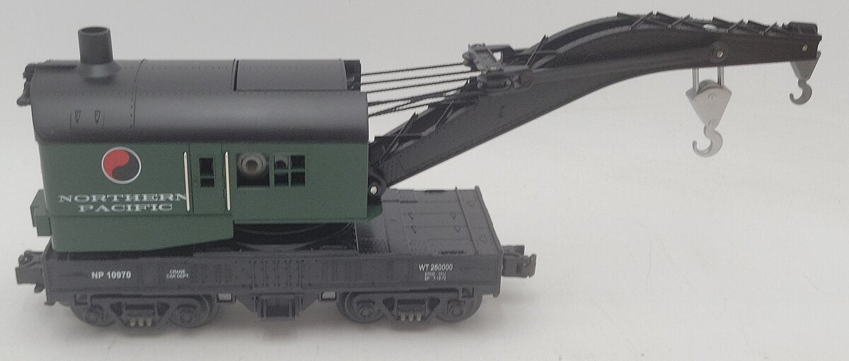 MTH 30-7911 O Gauge Northern Pacific Operating Crane Car #10970 EX/Box