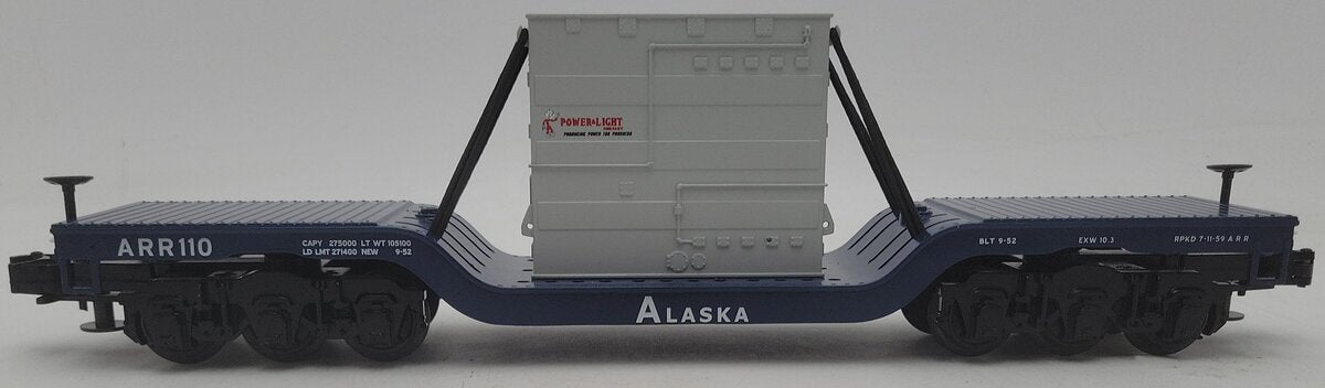 MTH 30-8307 Diecast Alaska Railroad Depressed Center Flatcar with Transformer EX/Box