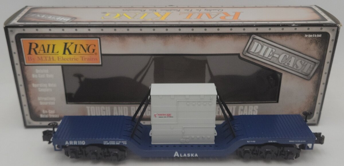 MTH 30-8307 Diecast Alaska Railroad Depressed Center Flatcar with Transformer EX/Box