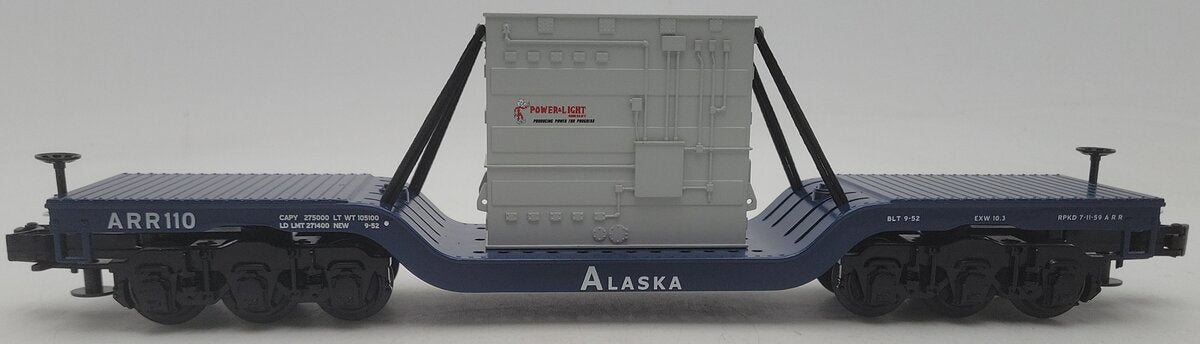 MTH 30-8307 Diecast Alaska Railroad Depressed Center Flatcar with Transformer EX/Box