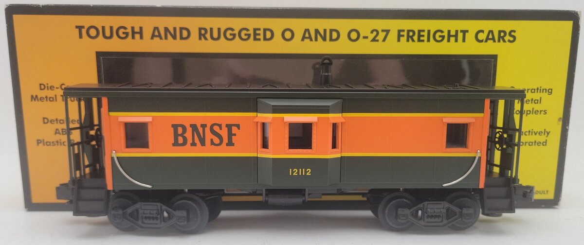MTH 30-7718 O Gauge Burlington Northern Santa Fe Bay Window Caboose #12112 EX/Box