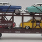 MTH 30-7628 O Gauge Auto Carrier Flatcar with 4 Ertl Cars #4952 EX/Box