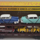 MTH 30-7628 O Gauge Auto Carrier Flatcar with 4 Ertl Cars #4952 EX/Box