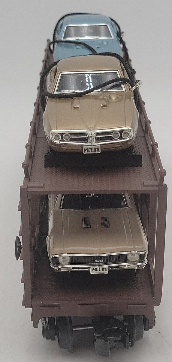 MTH 30-7638 O Gauge MTH Auto Transport Carrier with 4 Autos EX/Box