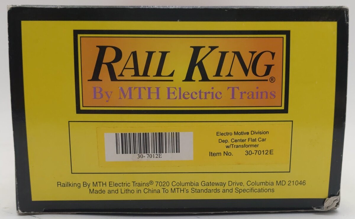 MTH 30-7012E O EMD Depressed Center Flatcar w/ Transformer EX/Box