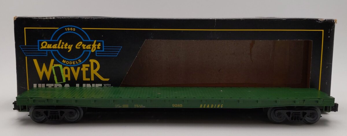 Weaver U2514 O Gauge Reading 50' Flatcar #9285 VG/Box